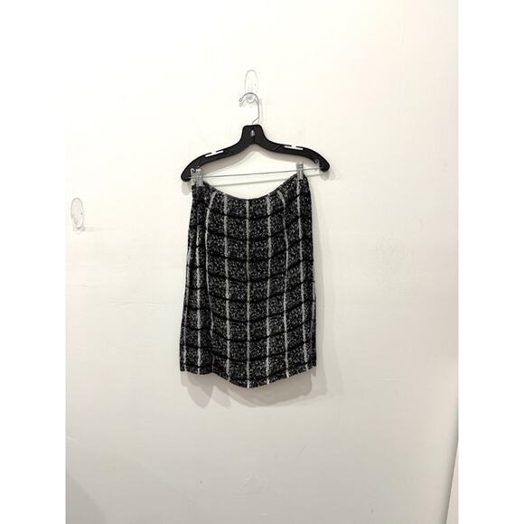 Cheap & Chic By Moschino Checkered Straight Pencil Skirt Black Womens Size US 10 - Picture 1 of 4